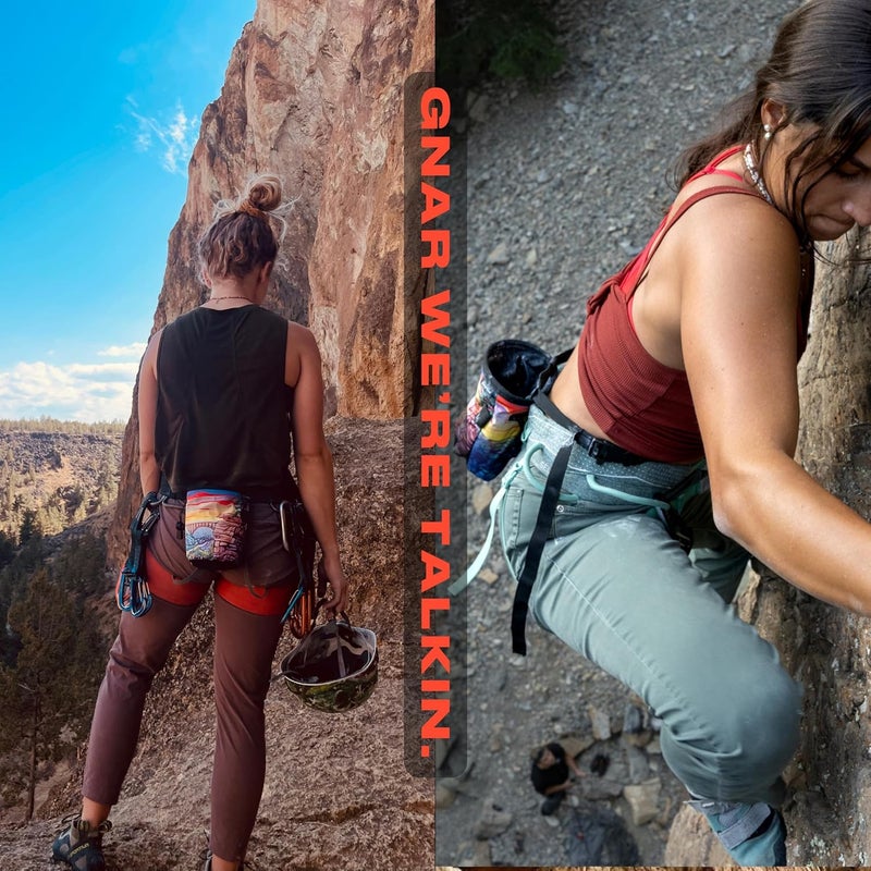 Gnarly Dood Rock Climbing Chalk Bag | for Outdoor, Gym, & Bouldering | Adjustable Waist Belt, Durable Drawstring Closure, & Zippered Pocket - Image 5